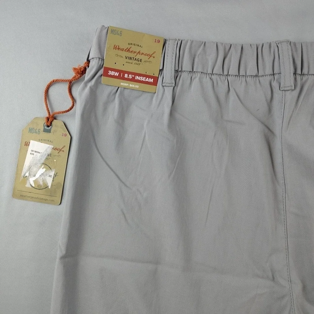 Weatherproof Vintage Shorts Mens 38x8.5 Gray  Stretch Momentum Active NWT